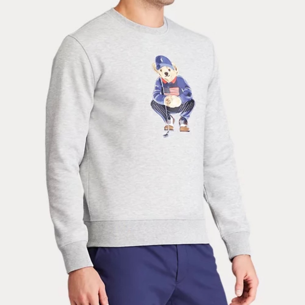 Polo by Ralph Lauren Gray Sweatshirt with Blue Graphic - Picture 4 of 9